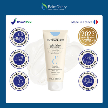 Embryolisse Foaming Cream Milk - Face and Body Cleanser