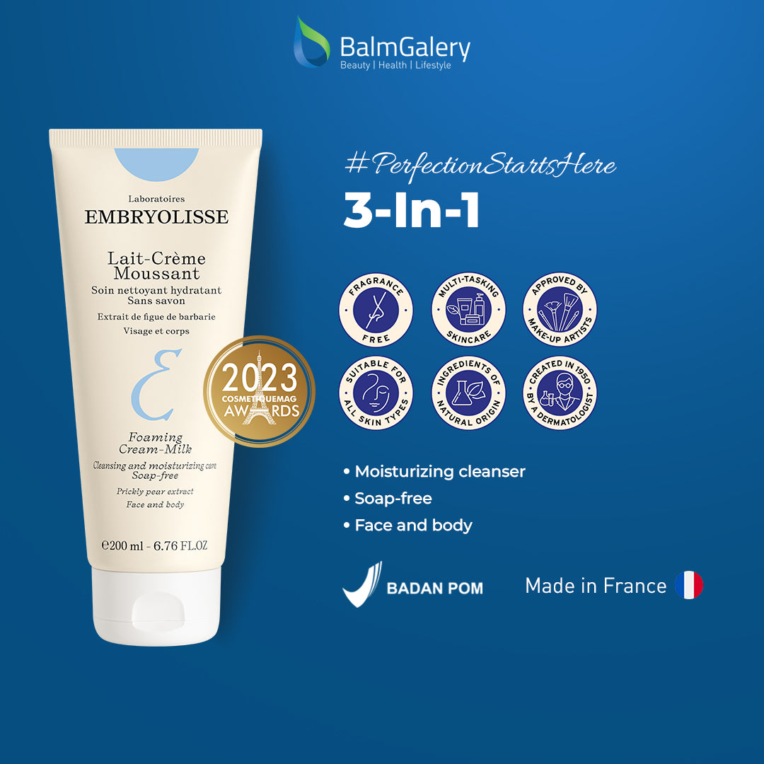 Embryolisse Foaming Cream Milk - Face and Body Cleanser